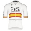 Set Fietsshirt + Korte Koersbroek 2022 INEOS Grenadiers Version Spaans Kampioenschap Wit